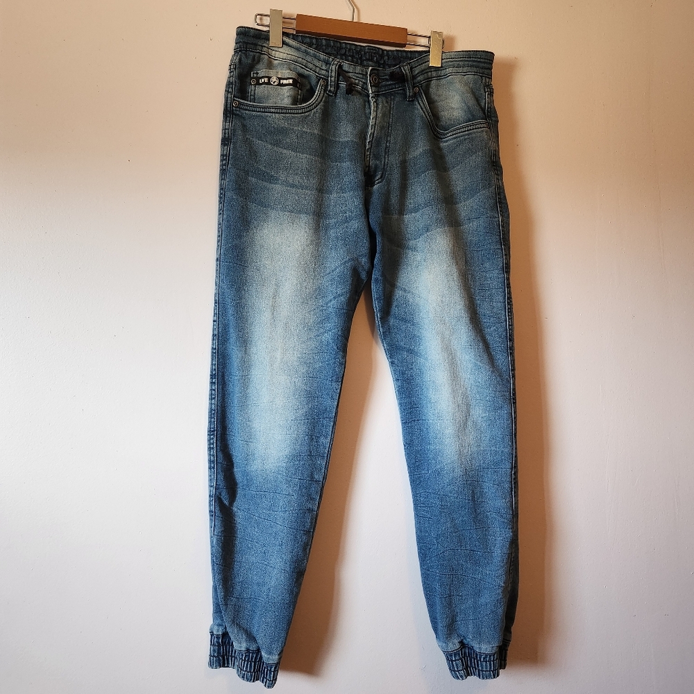 Buffalo David Bitton Zayne-X Slim Comfort Stretch Denim Joggers Blue Size 32x30